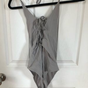 Grey one piece swimsuit